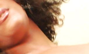 Admirable ebony ts bends over in a doggy style position and gets fucked in the booty