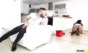Adorable Jhoany Wilker bends over in a doggy style position and gets fucked in the ass